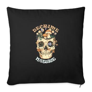 Decrime Nature Colorful Magic Mushroom Skull - Sofakissenbezug 45 x 45 cm - Schwarz - Vorne