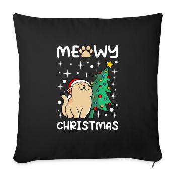 Meowy Christmas Cats Christmas - Sofa pillowcase 17,3'' x 17,3'' (45 x 45 cm) - black - Front