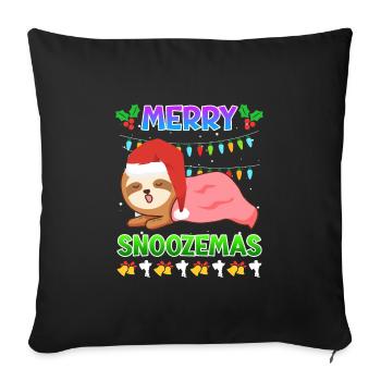 Merry Snoozemas Faultier Faulheit - Sofakissenbezug 45 x 45 cm - Schwarz - Vorne