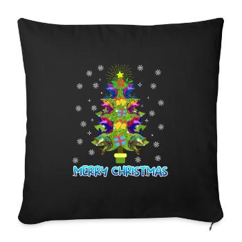 Joyeux pêcheur à la ligne - Housse de coussin décorative 45 x 45 cm - noir - Devant