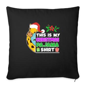 Chemise de Noël Girafe Moche Noël - Housse de coussin décorative 45 x 45 cm - noir - Devant