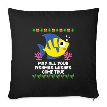 May all you Fischmas wishes come true Aquarium - Sofakissenbezug 45 x 45 cm - Schwarz - Vorne