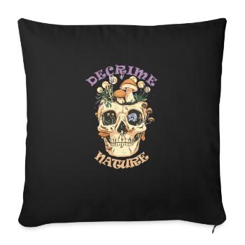 Decrime Nature Champignon Magique Coloré Crâne - Housse de coussin décorative 45 x 45 cm - noir - Devant