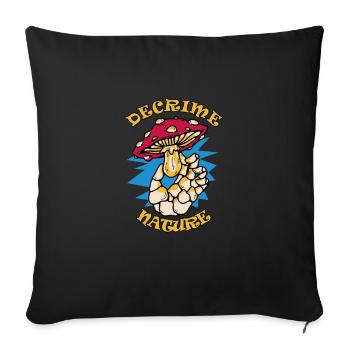 Decrime Nature Colorful Magic Mushroom Skeleton - Sofa pillowcase 17,3'' x 17,3'' (45 x 45 cm) - black - Front