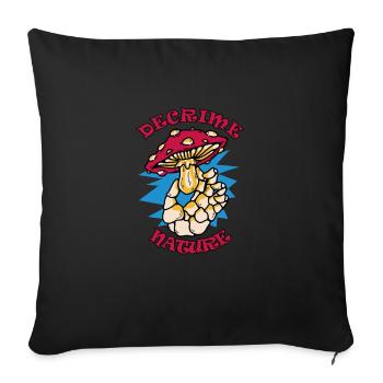 Decrime Nature Colorful Magic Mushroom Skeleton - Sofa pillowcase 17,3'' x 17,3'' (45 x 45 cm) - black - Front