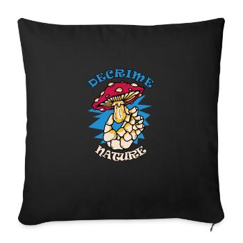 Decrime Nature Colorful Magic Mushroom Skeleton - Sofakissenbezug 45 x 45 cm - Schwarz - Vorne