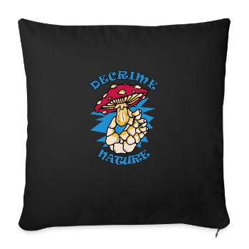 Decrime Nature Colorful Magic Mushroom Skeleton - Sofa pillowcase 17,3'' x 17,3'' (45 x 45 cm) - black - Front