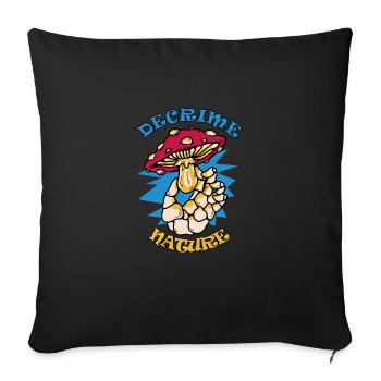 Decrime Nature Colorful Magic Mushroom Skeleton - Sofa pillowcase 17,3'' x 17,3'' (45 x 45 cm) - black - Front
