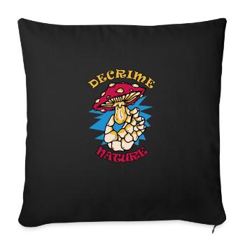 Decrime Nature Colorful Magic Mushroom Skeleton - Sofa pillowcase 17,3'' x 17,3'' (45 x 45 cm) - black - Front