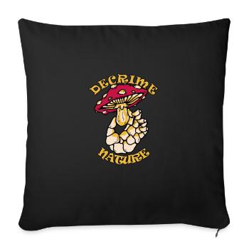 Decrime Nature Colorful Magic Mushroom Skeleton - Sofa pillowcase 17,3'' x 17,3'' (45 x 45 cm) - black - Front