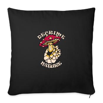 Decrime Nature Colorful Magic Mushroom Skeleton - Sofa pillowcase 17,3'' x 17,3'' (45 x 45 cm) - black - Front