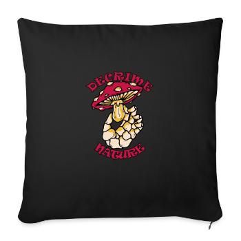 Decrime Nature Colorful Magic Mushroom Skeleton - Sofa pillowcase 17,3'' x 17,3'' (45 x 45 cm) - black - Front