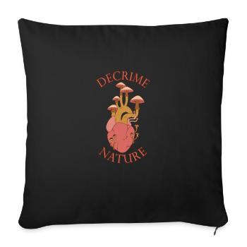 Decrime Nature Colorful Magic Mushroom Heart - Sofakissenbezug 45 x 45 cm - Schwarz - Vorne