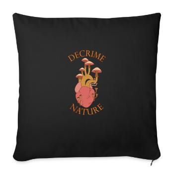 Decrime Nature Colorful Magic Mushroom Heart - Sofakissenbezug 45 x 45 cm - Schwarz - Vorne