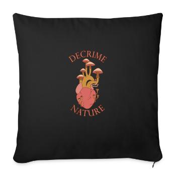 Decrime Nature Colorful Magic Mushroom Heart - Sofakissenbezug 45 x 45 cm - Schwarz - Vorne