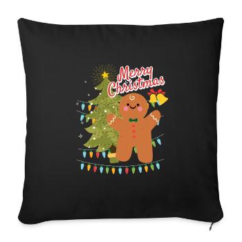 Joyeux Noël Cookie Keks Noël moche - Housse de coussin décorative 45 x 45 cm - noir - Devant