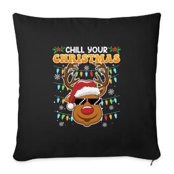 Chill your Christmas Christmas Reindeer - Sofa pillowcase 17,3'' x 17,3'' (45 x 45 cm) - black - Front