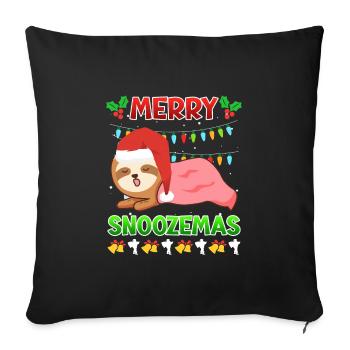 Merry Snoozemas Faultier Faulheit - Sofakissenbezug 45 x 45 cm - Schwarz - Vorne