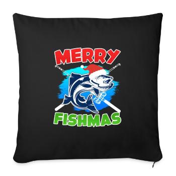 Joyeux poisson Pêche - Housse de coussin décorative 45 x 45 cm - noir - Devant