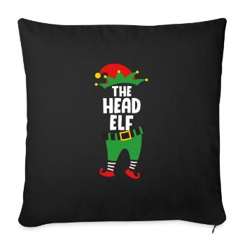 Le chef Elf Boss Elf Papa Christmas - Housse de coussin décorative 45 x 45 cm - noir - Devant