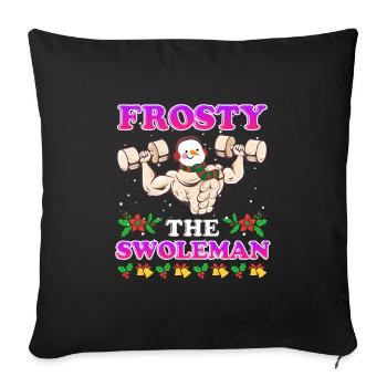 Bodybuilder Snowman Frosty the Swoleman - Sofa pillowcase 17,3'' x 17,3'' (45 x 45 cm) - black - Front