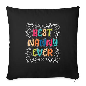 Vous êtes la meilleure assistante maternelle au monde Assistante maternelle - Housse de coussin décorative 45 x 45 cm - noir - Devant