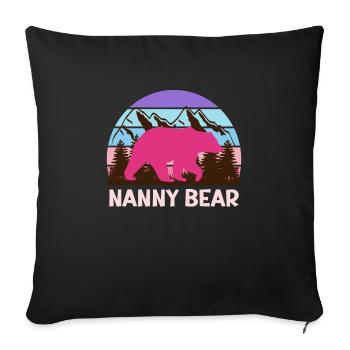 Mama bear Nanny bear Tagesmutter - Sofakissenbezug 45 x 45 cm - Schwarz - Vorne