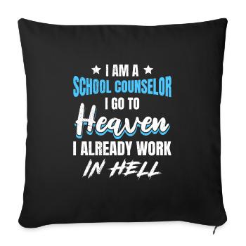 I work in hell School companion - Sofa pillowcase 17,3'' x 17,3'' (45 x 45 cm) - black - Front