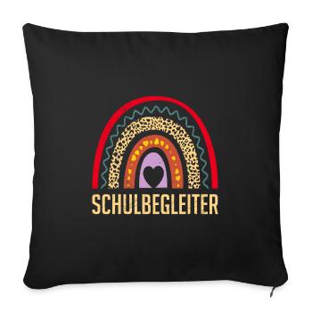 School support I am a school companion - Sofa pillowcase 17,3'' x 17,3'' (45 x 45 cm) - black - Front
