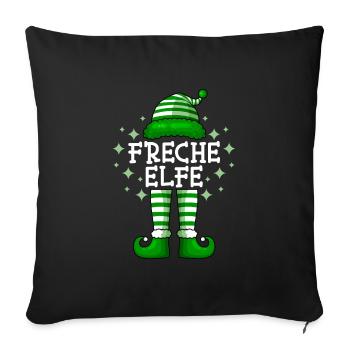Cheeky Elf Christmas Nicholas Elf - Sofa pillowcase 17,3'' x 17,3'' (45 x 45 cm) - black - Front