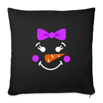 Snowman Face Children Christmas Daughter - Sofa pillowcase 17,3'' x 17,3'' (45 x 45 cm) - black - Front