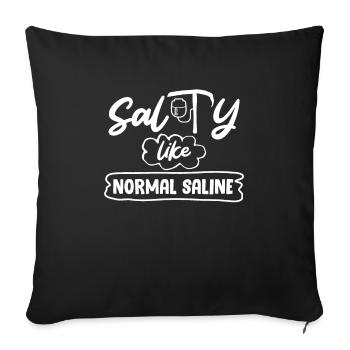 Salé comme nourrice saline - Housse de coussin décorative 45 x 45 cm - noir - Devant