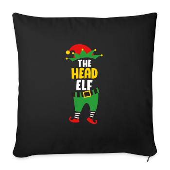 Le chef Elf Boss Elf Papa Christmas - Housse de coussin décorative 45 x 45 cm - noir - Devant