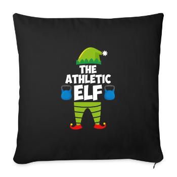 The Athletic Elf Weihnachten Leichtathletik - Sofakissenbezug 45 x 45 cm - Schwarz - Vorne