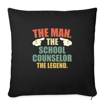 A man a legend a school companion - Sofa pillowcase 17,3'' x 17,3'' (45 x 45 cm) - black - Front