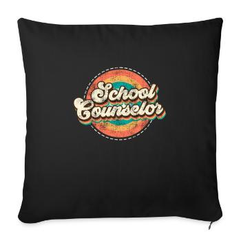 School support inclusion I am a school counselor - Sofa pillowcase 17,3'' x 17,3'' (45 x 45 cm) - black - Front