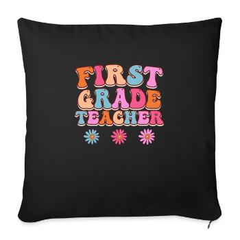 First class class teacher I am a teacher - Sofa pillowcase 17,3'' x 17,3'' (45 x 45 cm) - black - Front