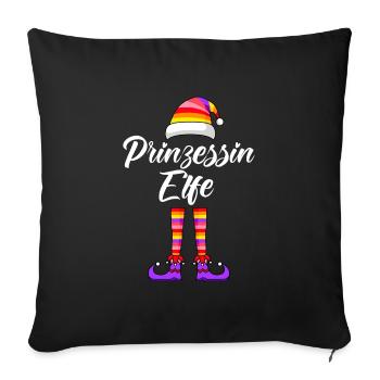 Prinzessin Elfe Schwester Frauen Weihnachten - Sofakissenbezug 45 x 45 cm - Schwarz - Vorne