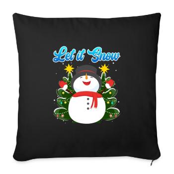 Let it Snow Snowman Christmas - Sofa pillowcase 17,3'' x 17,3'' (45 x 45 cm) - black - Front