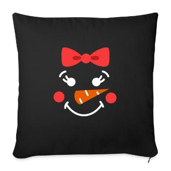 Snowman Face Children Christmas Daughter - Sofa pillowcase 17,3'' x 17,3'' (45 x 45 cm) - black - Front