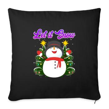 Let it Snow Snowman Christmas - Sofa pillowcase 17,3'' x 17,3'' (45 x 45 cm) - black - Front