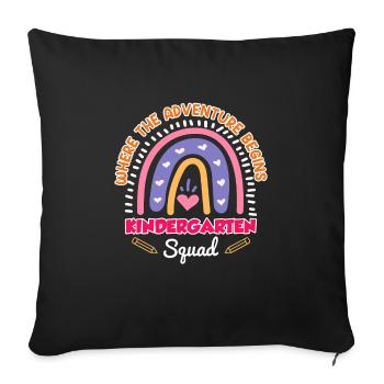 Kindergarten Squad Kindergarten Group Educator - Sofa pillowcase 17,3'' x 17,3'' (45 x 45 cm) - black - Front