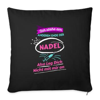 Leg dich nicht mit mir an Krankenschwester - Sofakissenbezug 45 x 45 cm - Schwarz - Vorne