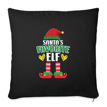 L’elfe préféré du Père Noël, Nicholas - Housse de coussin décorative 45 x 45 cm - noir - Devant