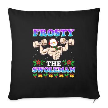 Bodybuilder Snowman Frosty the Swoleman - Sofa pillowcase 17,3'' x 17,3'' (45 x 45 cm) - black - Front
