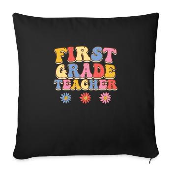 First class class teacher I am a teacher - Sofa pillowcase 17,3'' x 17,3'' (45 x 45 cm) - black - Front