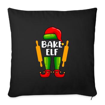 Baker Elf Baker Pastry Chef Baking Christmas - Sofa pillowcase 17,3'' x 17,3'' (45 x 45 cm) - black - Front