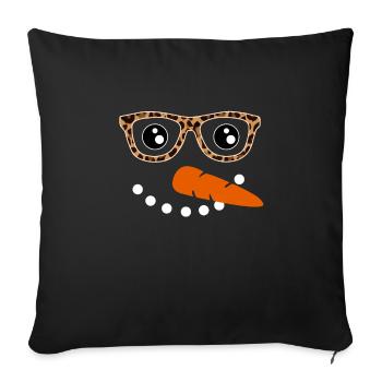 Snowman Face Snowman Costume - Sofa pillowcase 17,3'' x 17,3'' (45 x 45 cm) - black - Front
