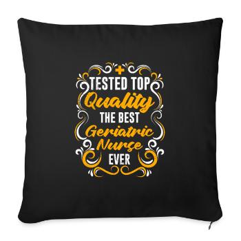 Tested top quality the best geriatric nurse - Sofa pillowcase 17,3'' x 17,3'' (45 x 45 cm) - black - Front