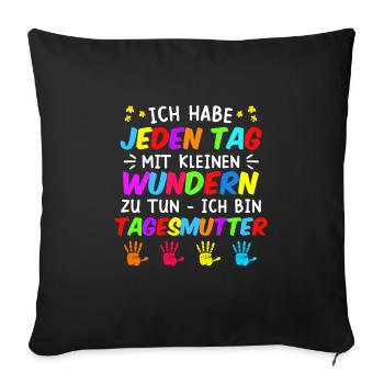 I deal with miracles every day childminder - Sofa pillowcase 17,3'' x 17,3'' (45 x 45 cm) - black - Front